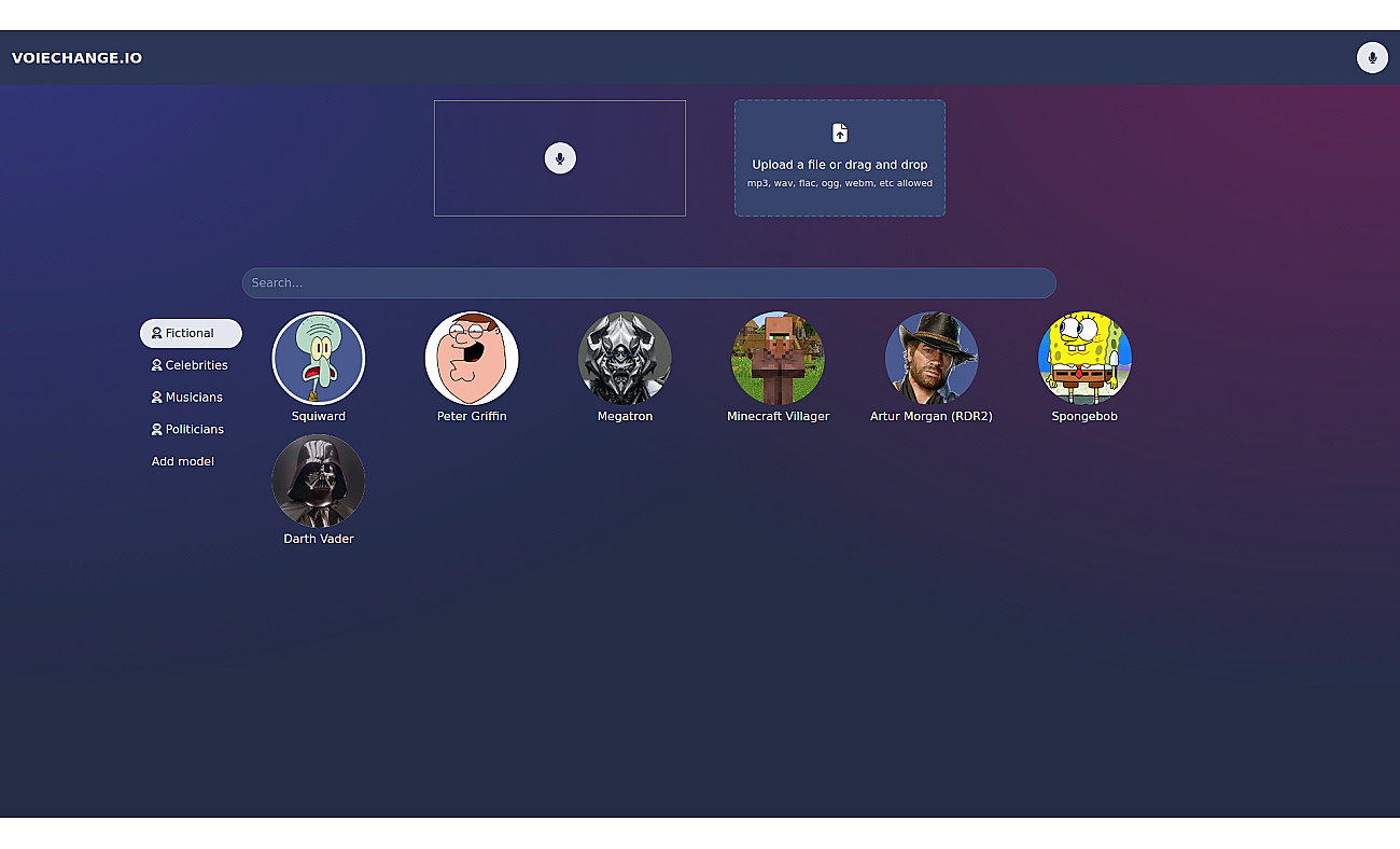 VOICECHANGE.IO screenshot