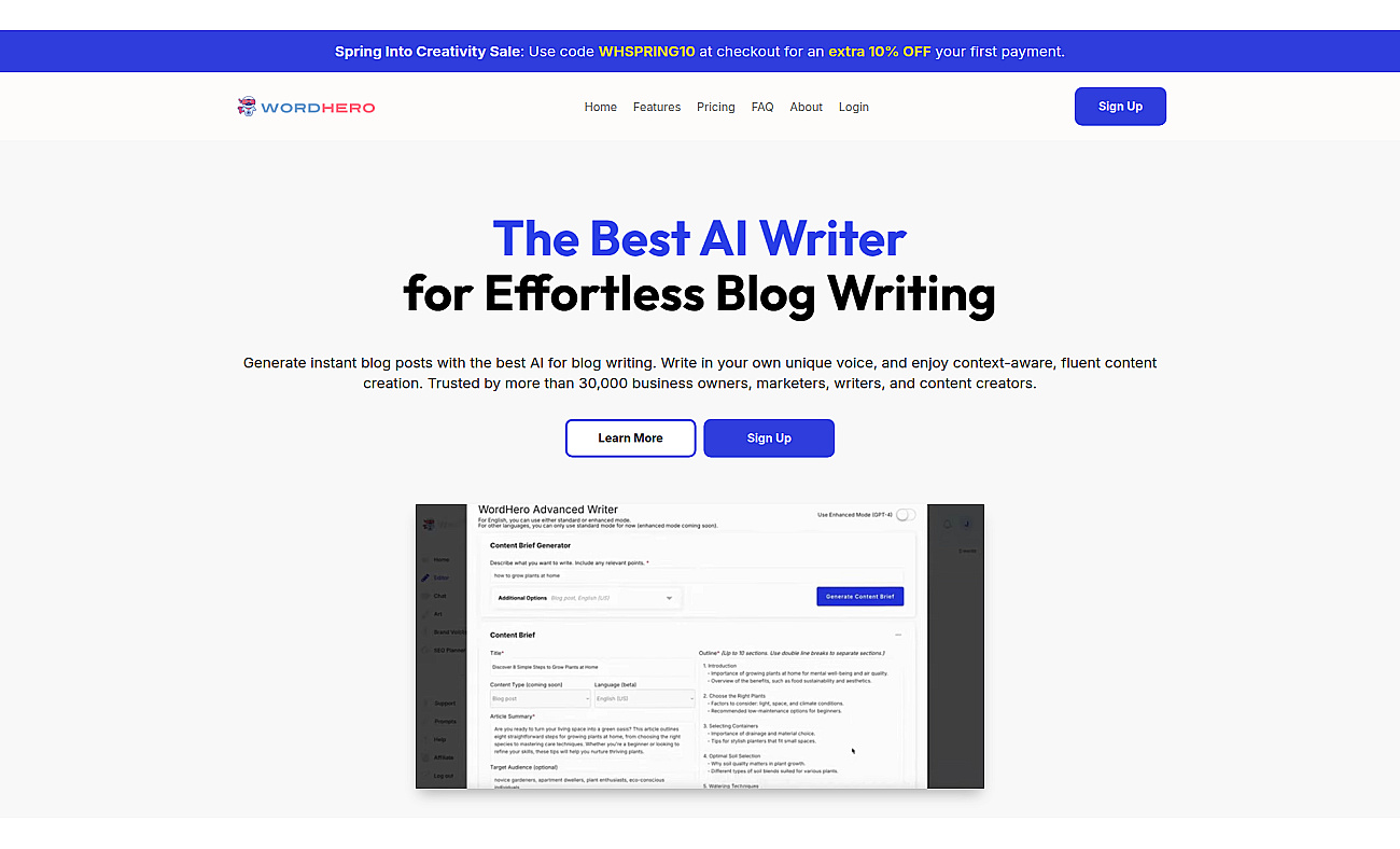Wordhero screenshot