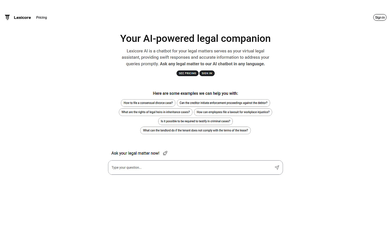 Lexicore.ai screenshot