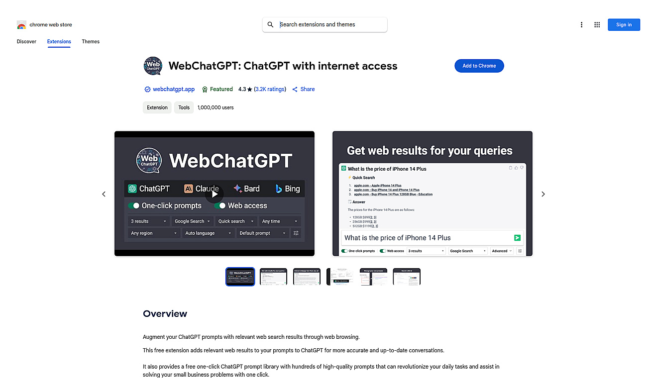 WebChatGPT screenshot