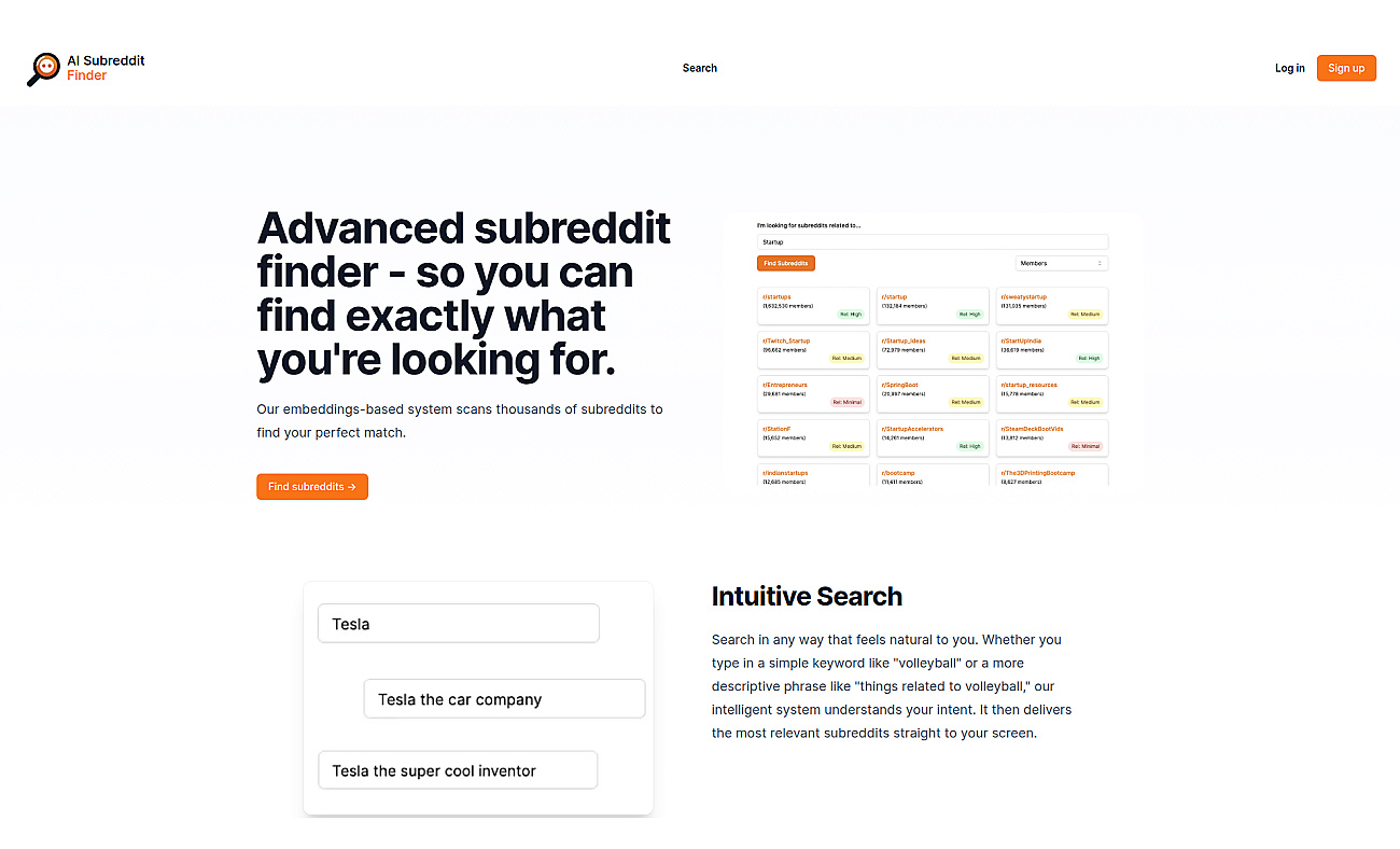 AI Subreddit Finder screenshot