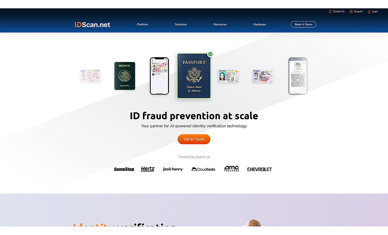 Idscan.net screenshot