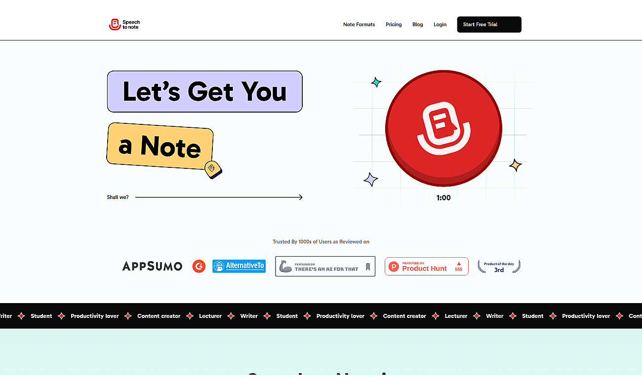 Speech to Note screenshot