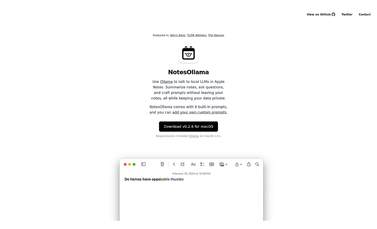 NotesOllama screenshot
