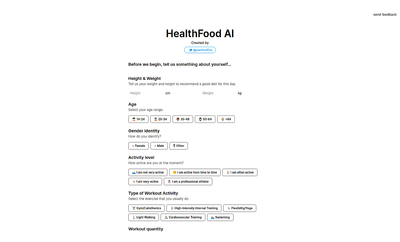 HealthFood AI screenshot