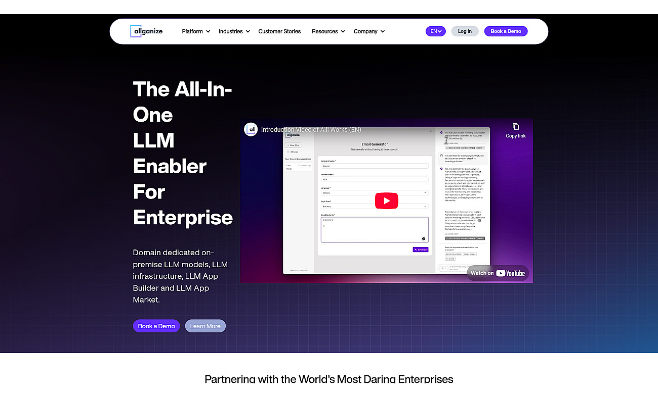 Allganize screenshot