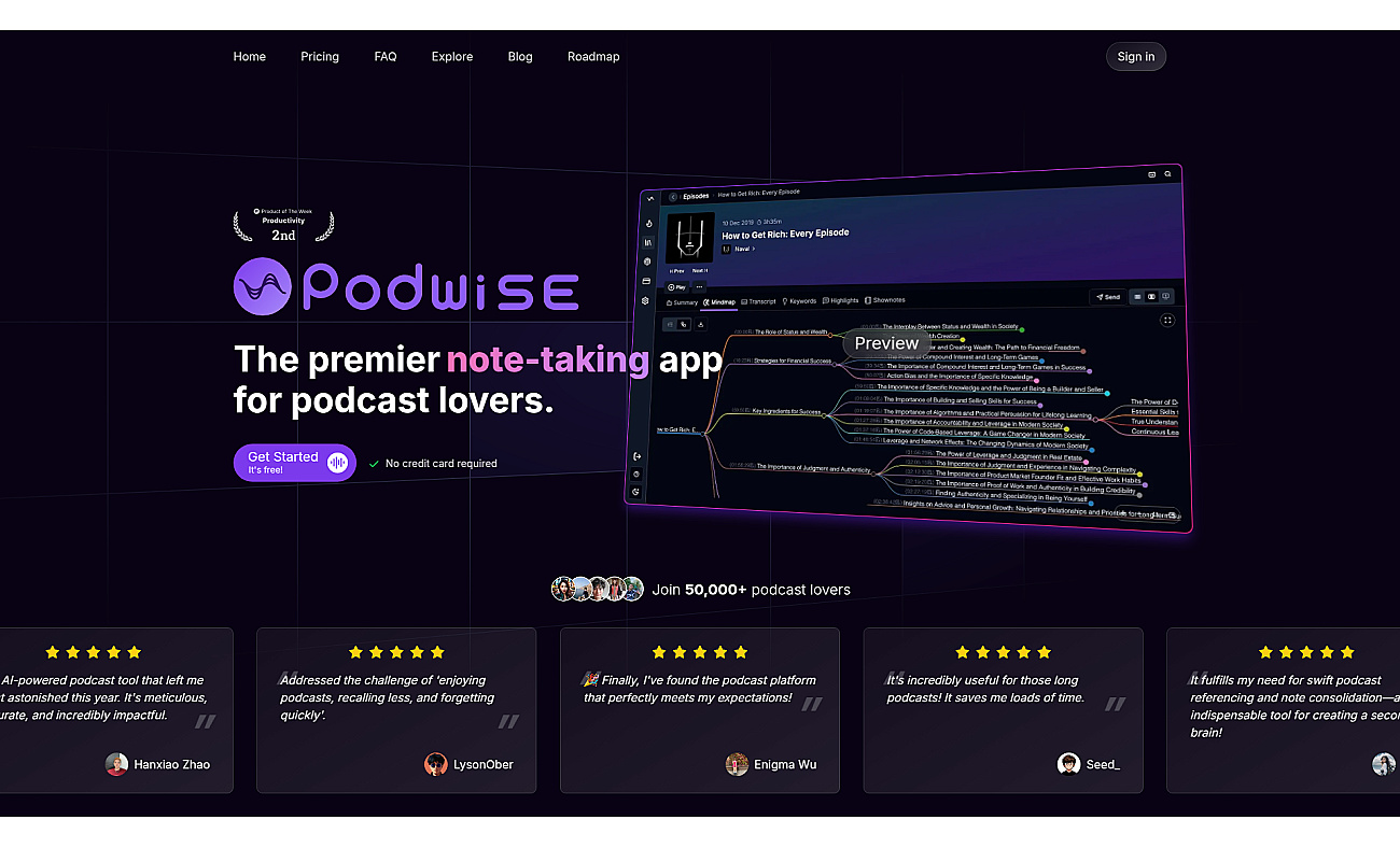 Podwise screenshot