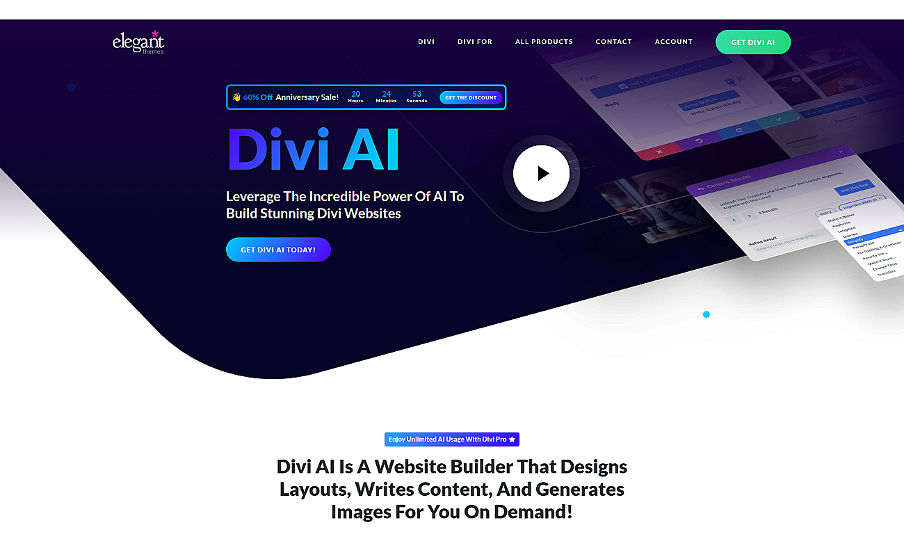 Divi AI screenshot