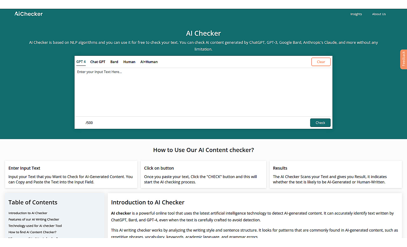AI Checker screenshot