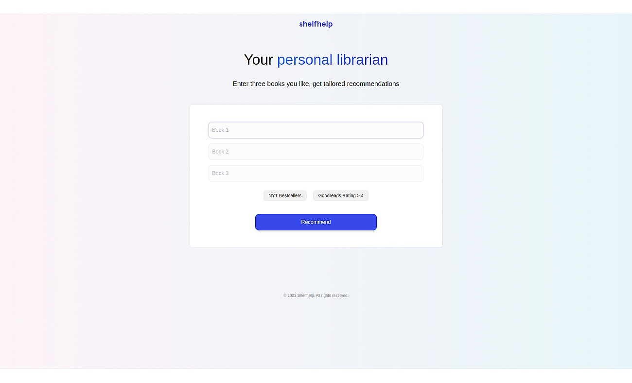 Shelfhelp screenshot