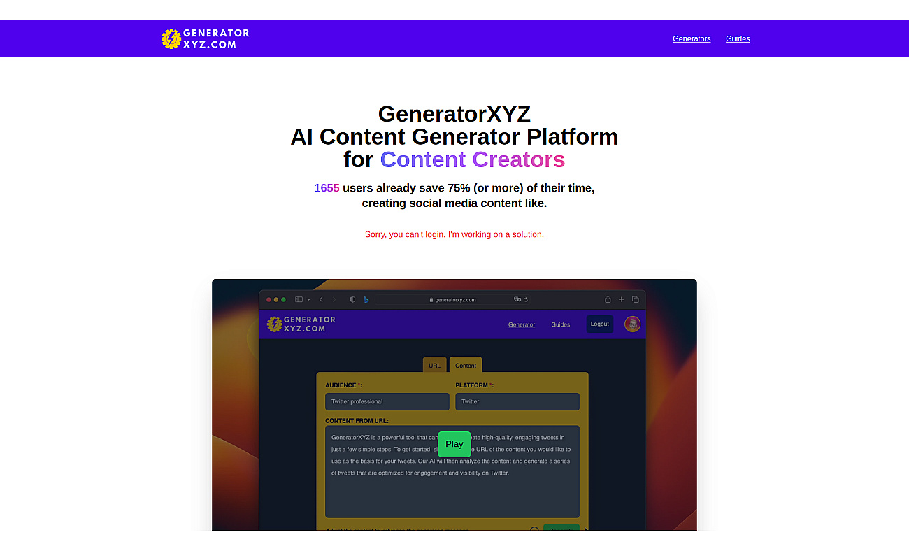 Generatorxyz screenshot