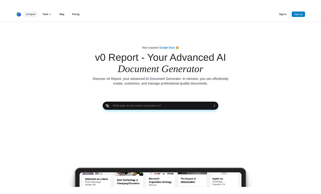 v0 Report screenshot