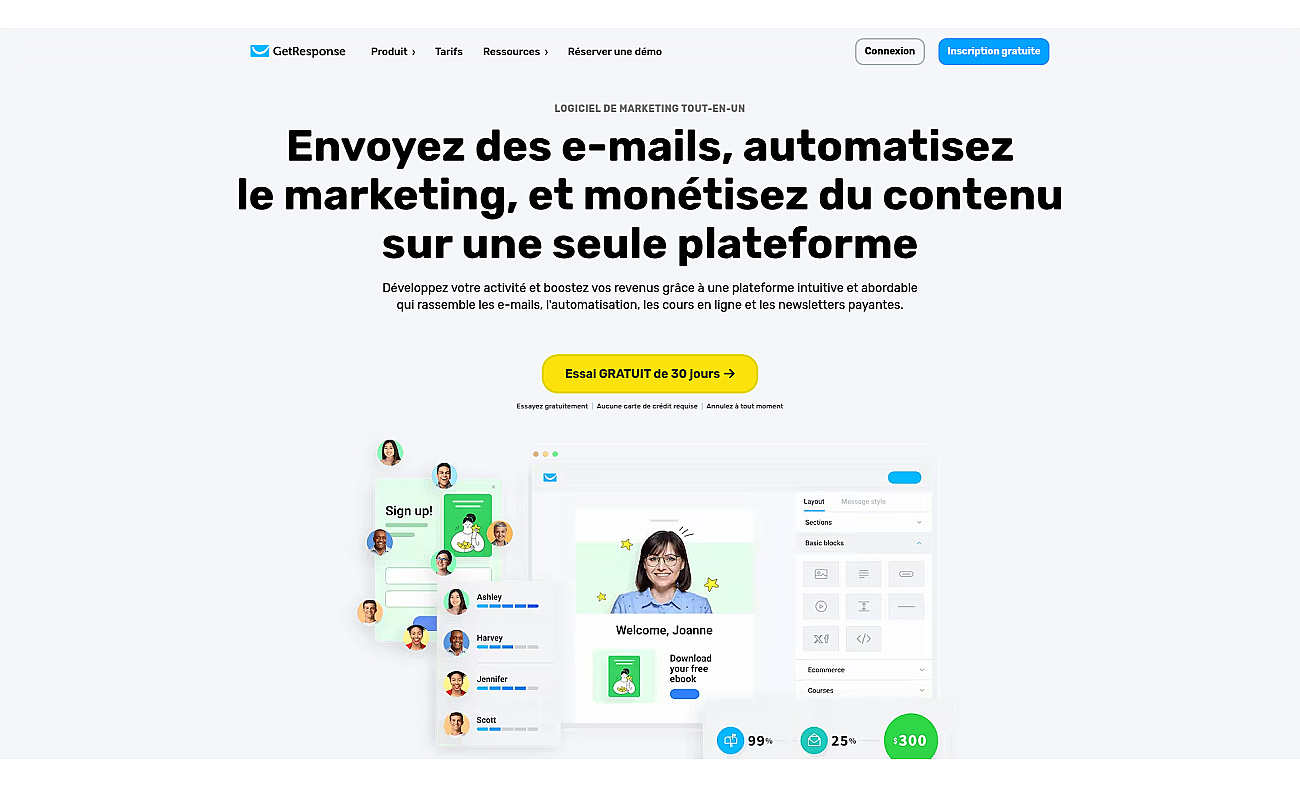 getresponse.fr screenshot