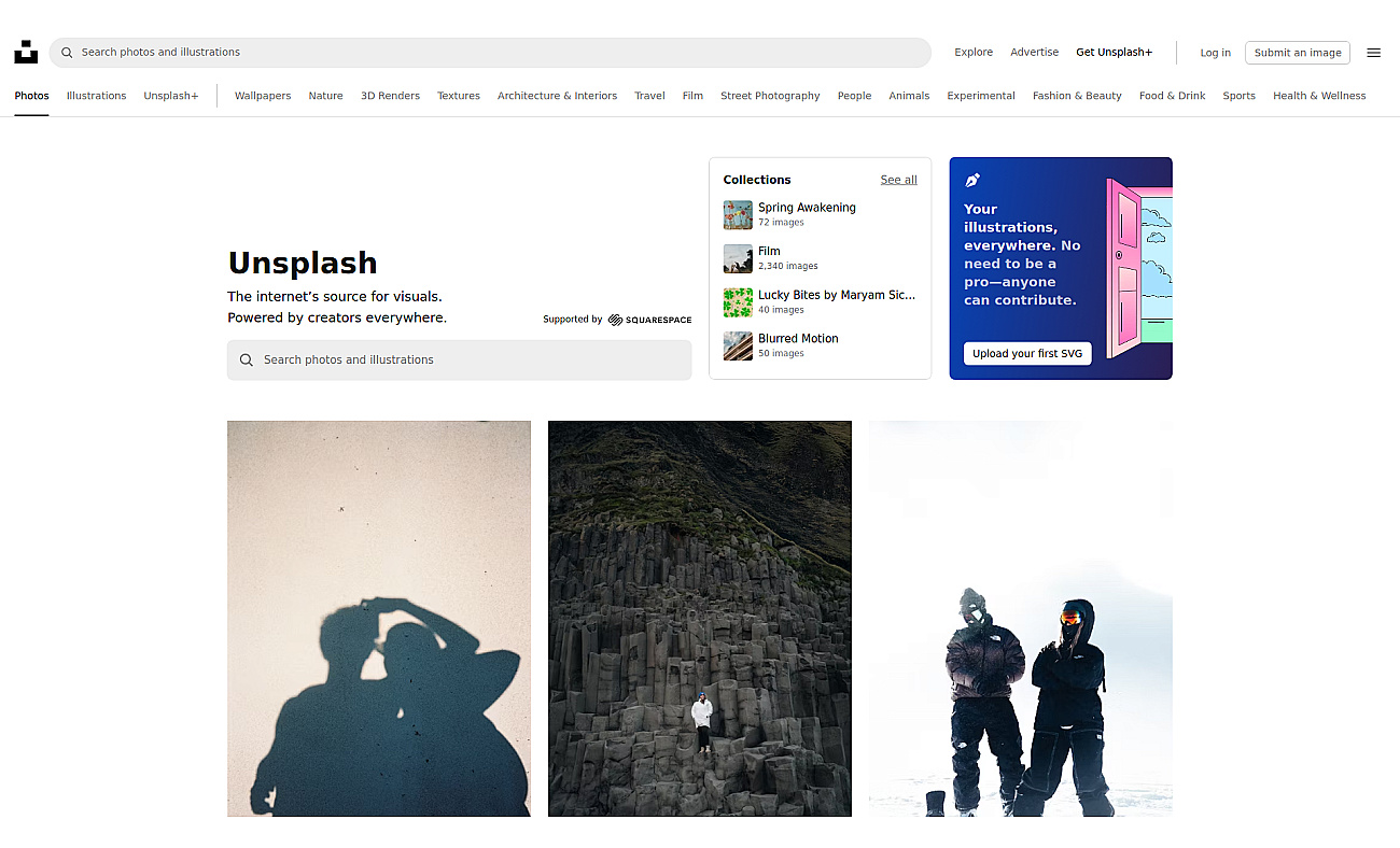 Unsplash screenshot