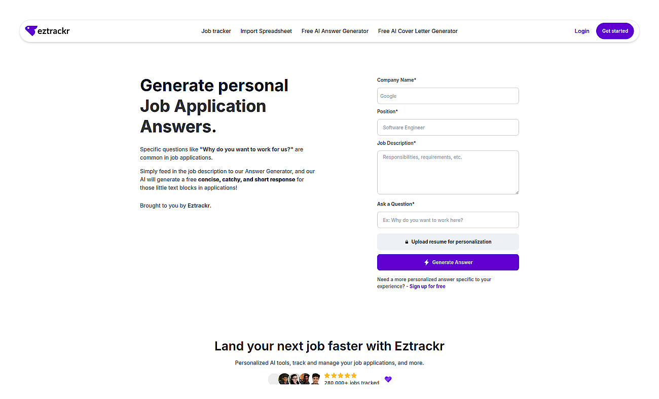 Eztrackr screenshot