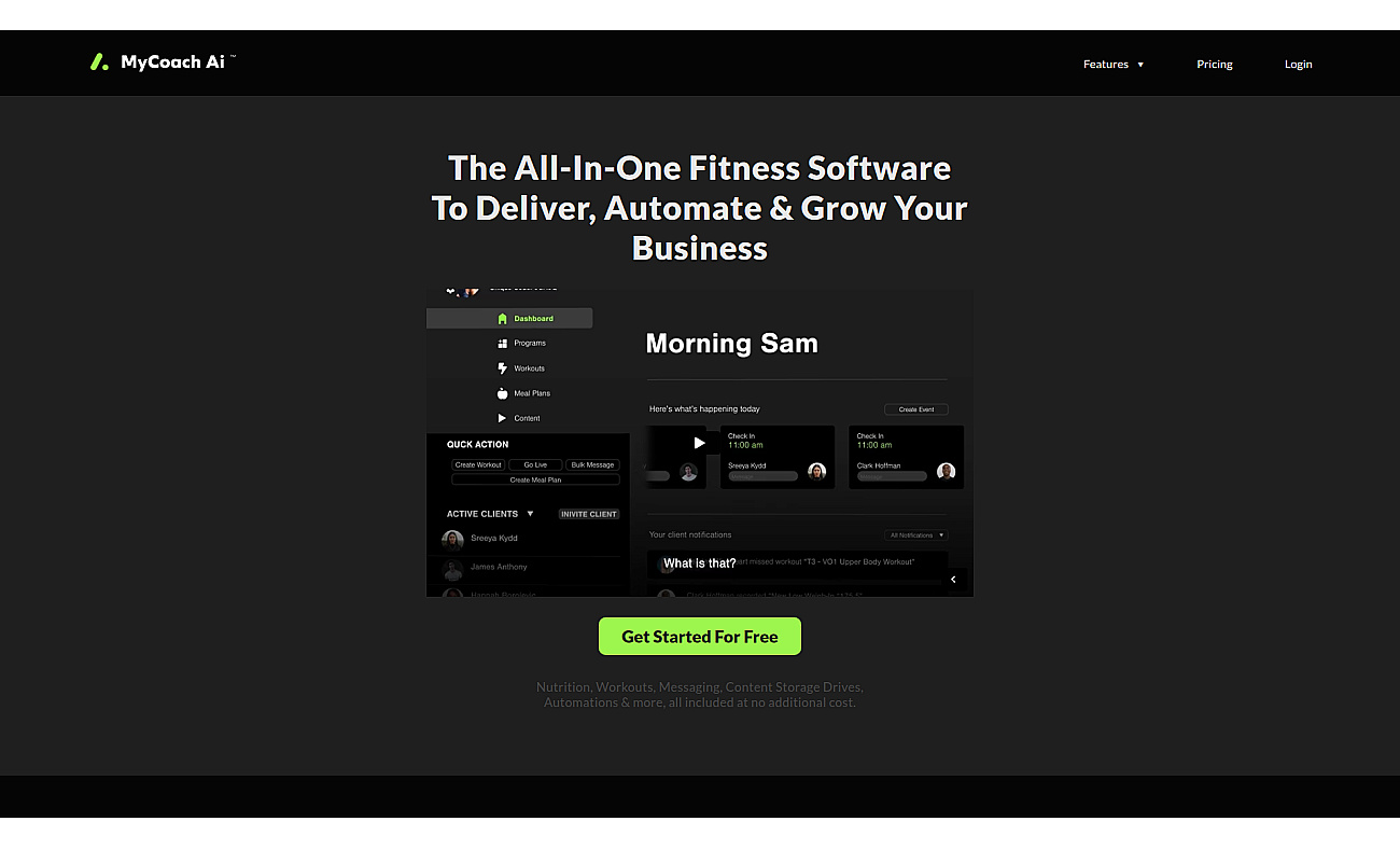 Mycoachai.com screenshot
