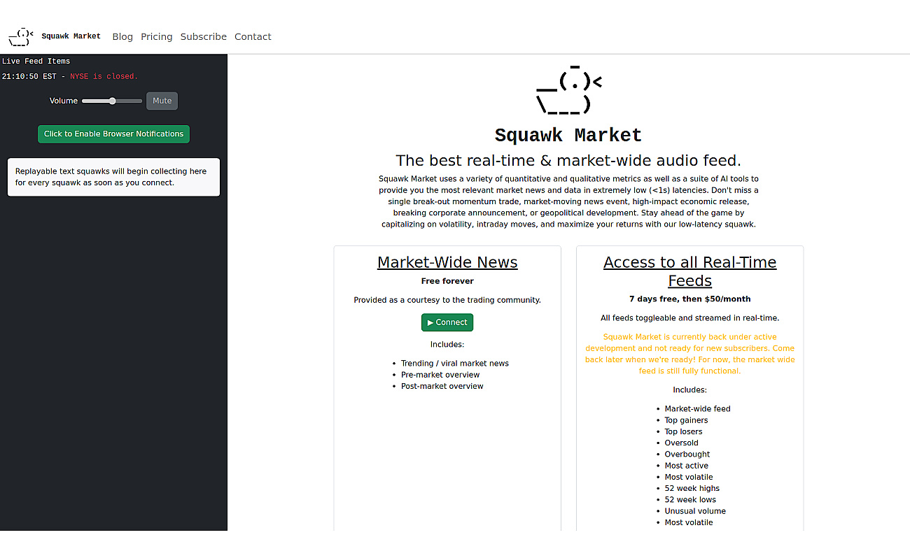 Squawk Market screenshot