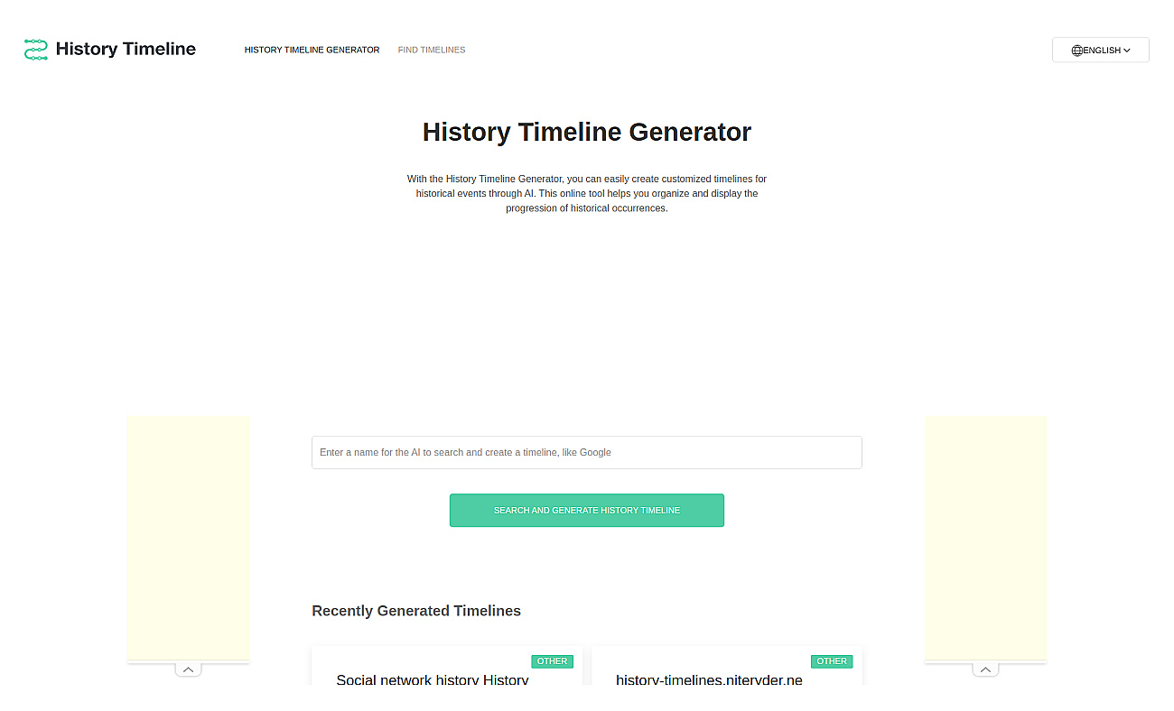History timeline generator screenshot