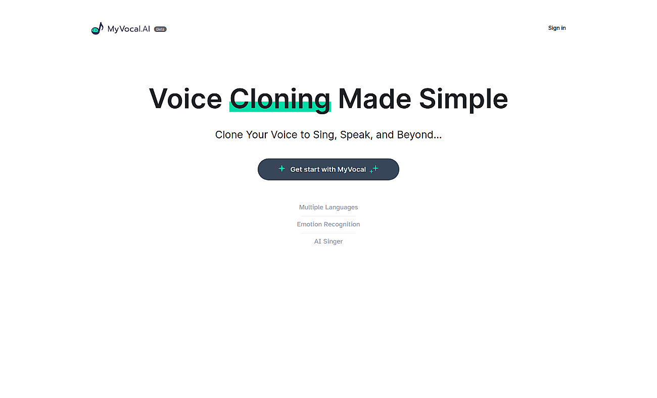 Myvocal screenshot