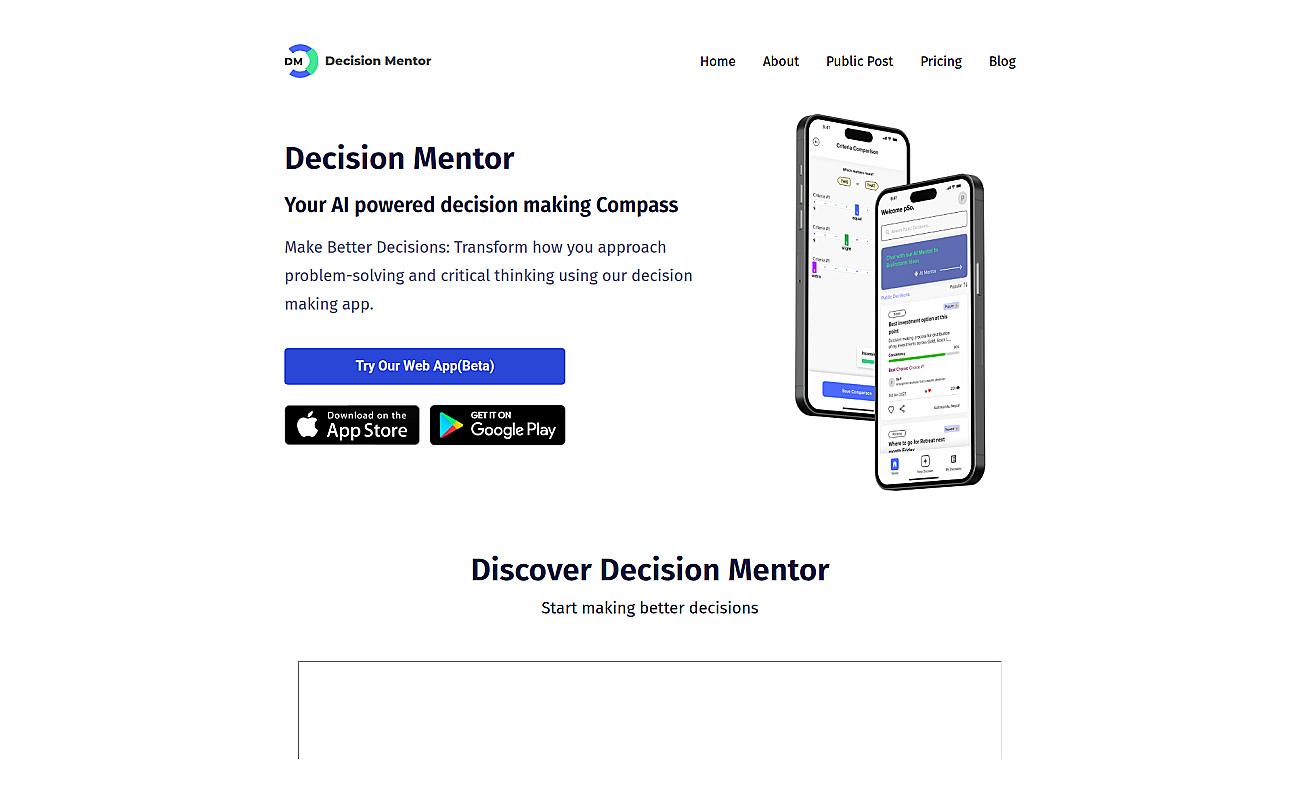 DecisionMentor screenshot