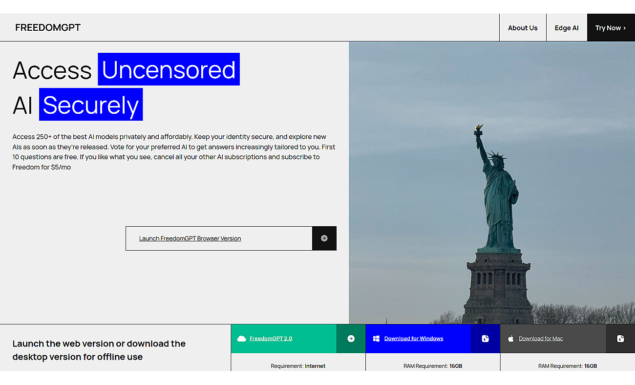FreedomGPT screenshot