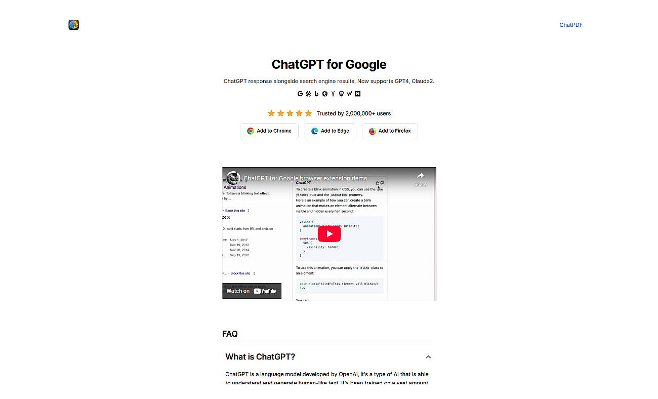 ChatGPT for Google screenshot
