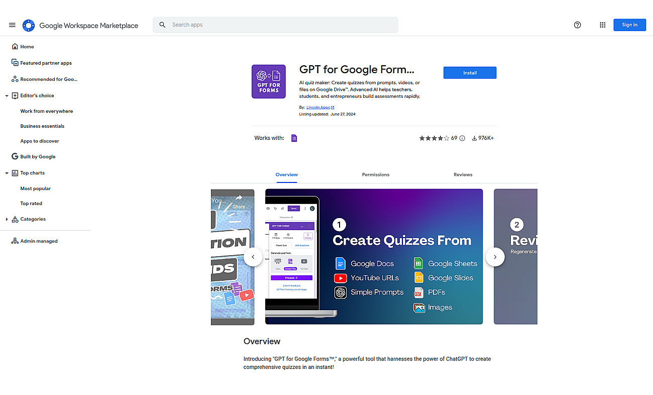 GPT for Google Forms screenshot