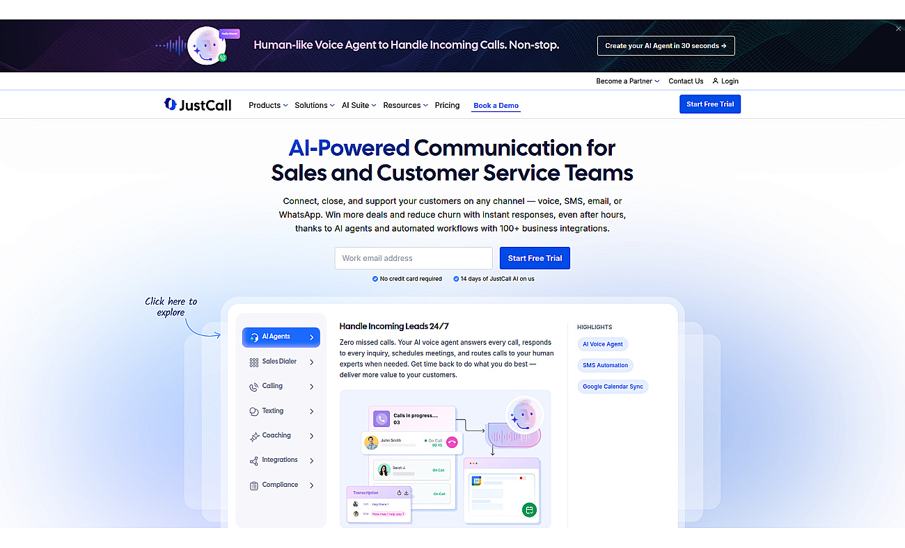 JustCall screenshot