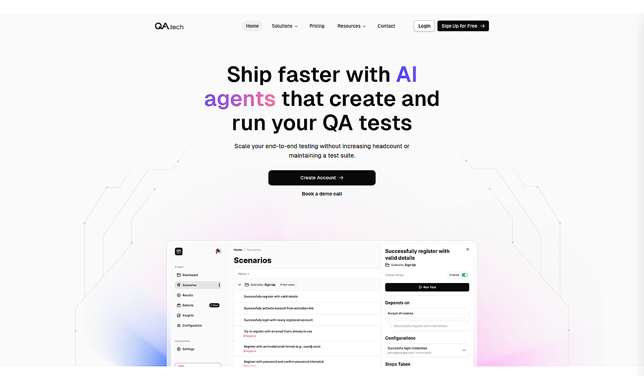QA.tech screenshot
