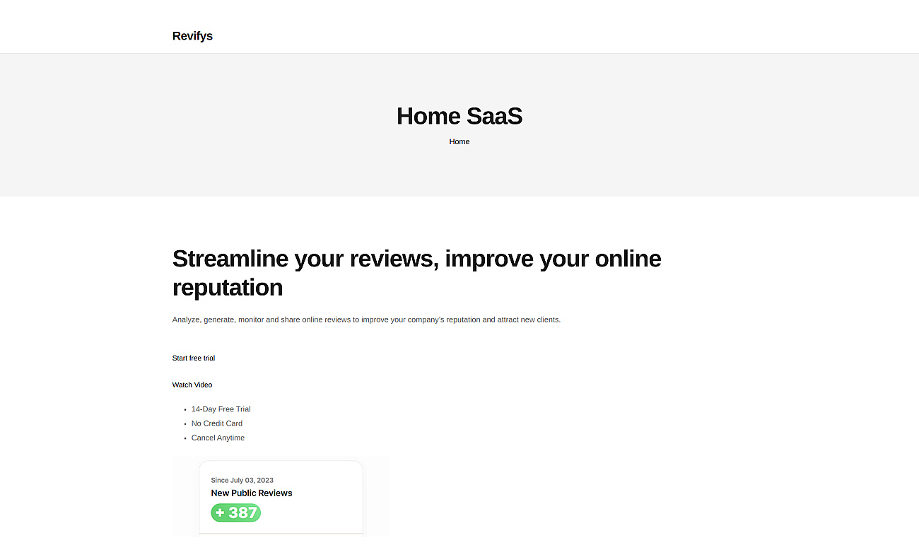 Revifys screenshot