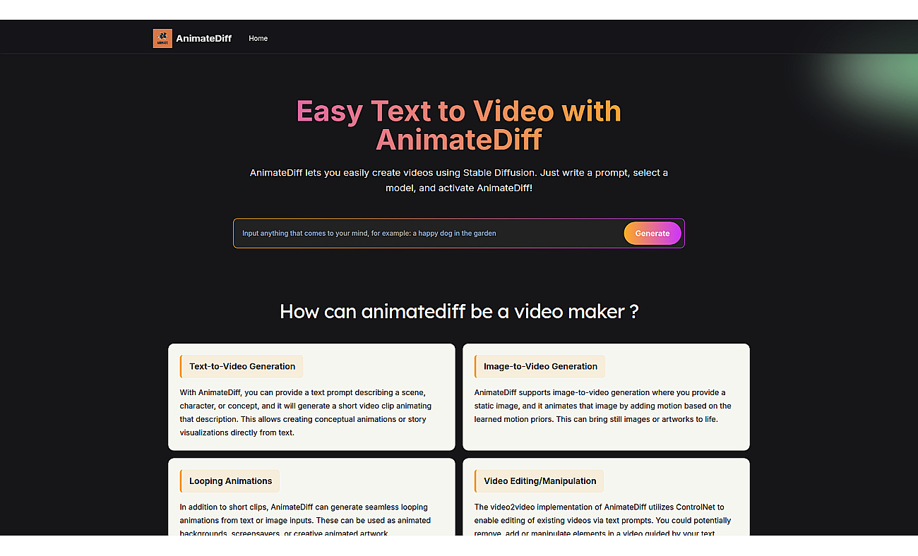 AnimateDiff screenshot