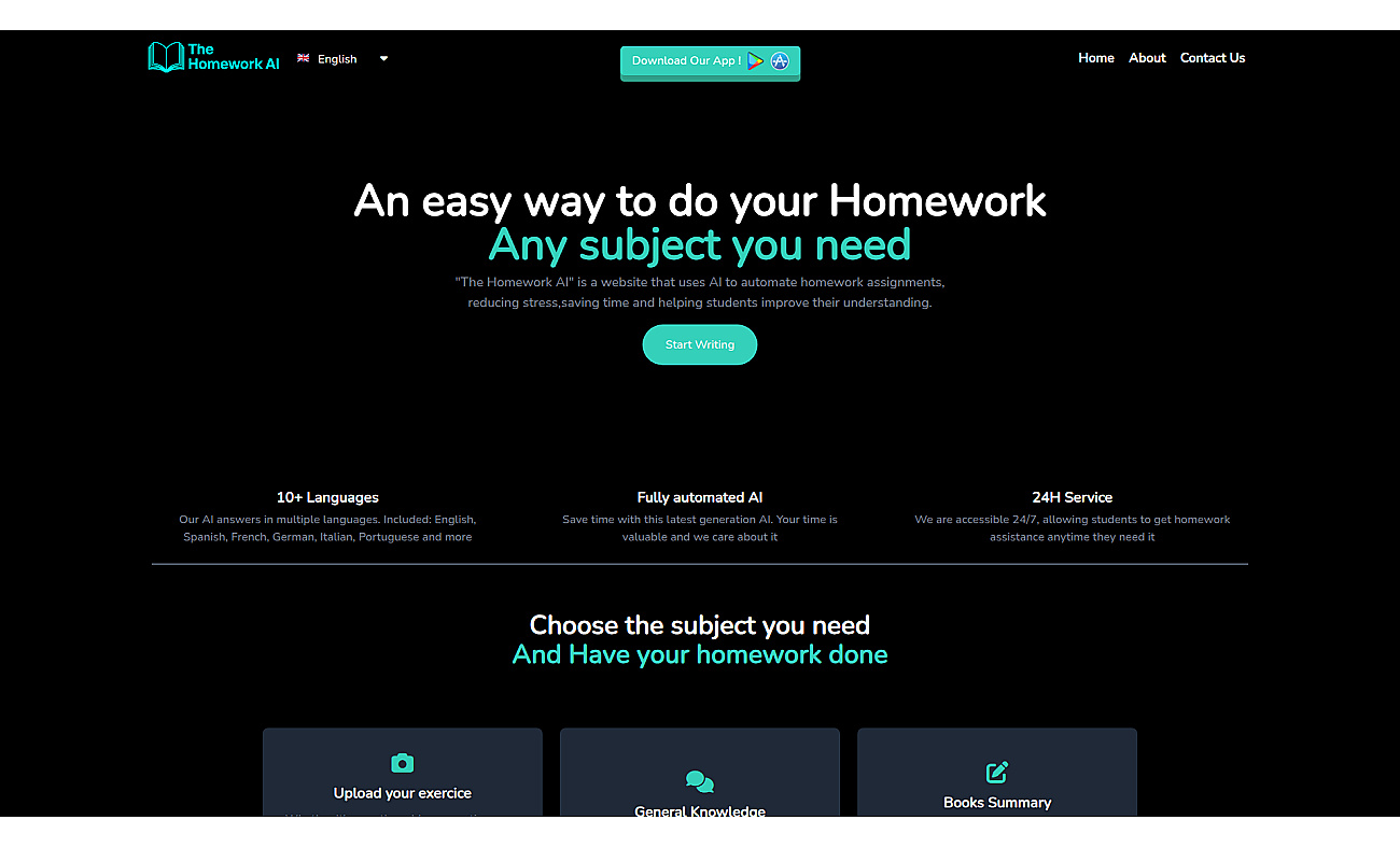 TheHomeworkAI screenshot