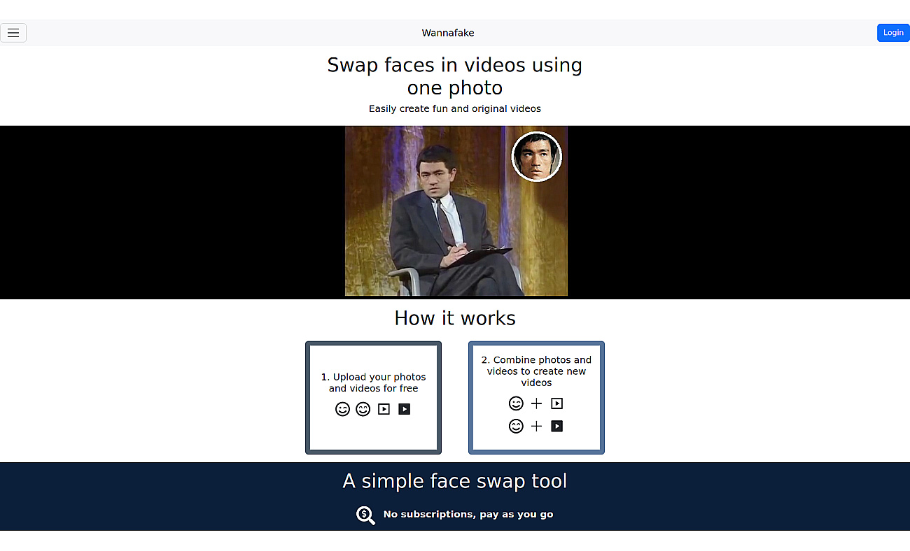 Wannafake screenshot