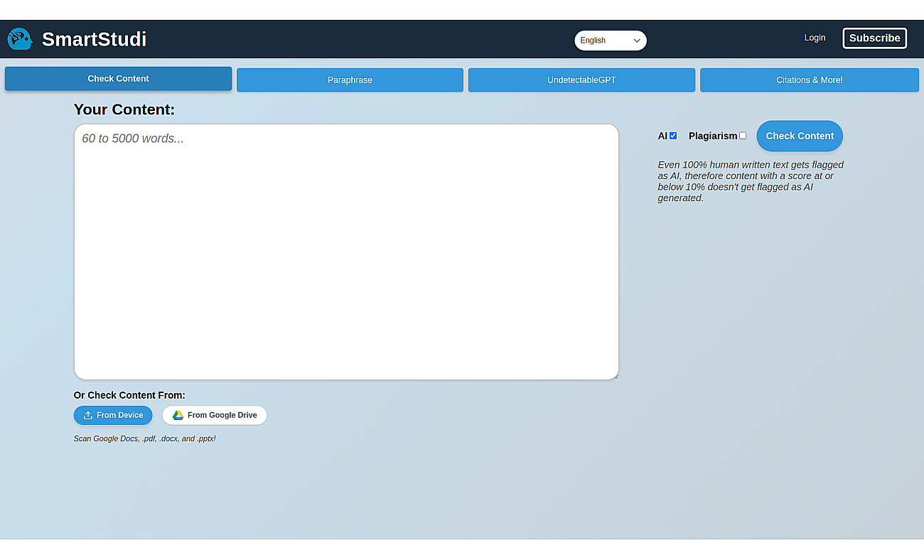 SmartStudi.com screenshot