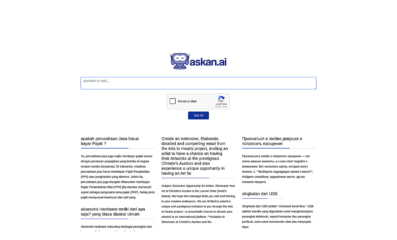 Ask an AI screenshot