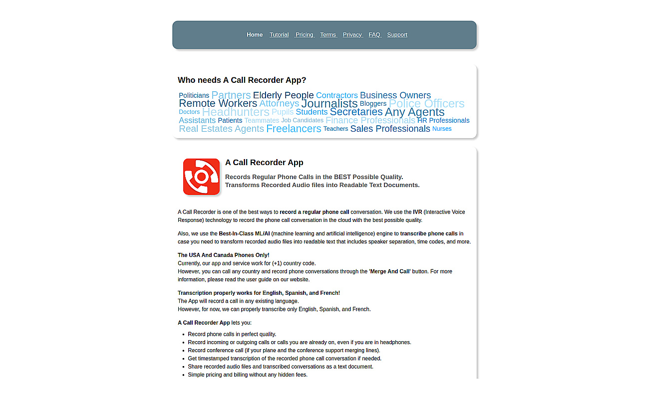 Acallrecorder screenshot
