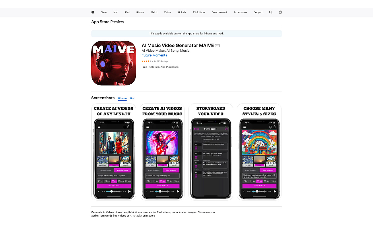 MAIVE screenshot