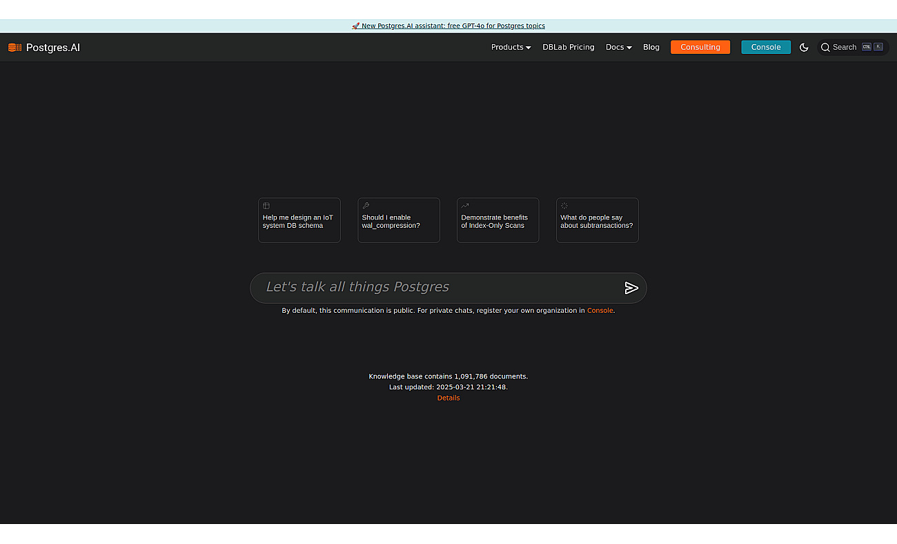 Postgres AI screenshot
