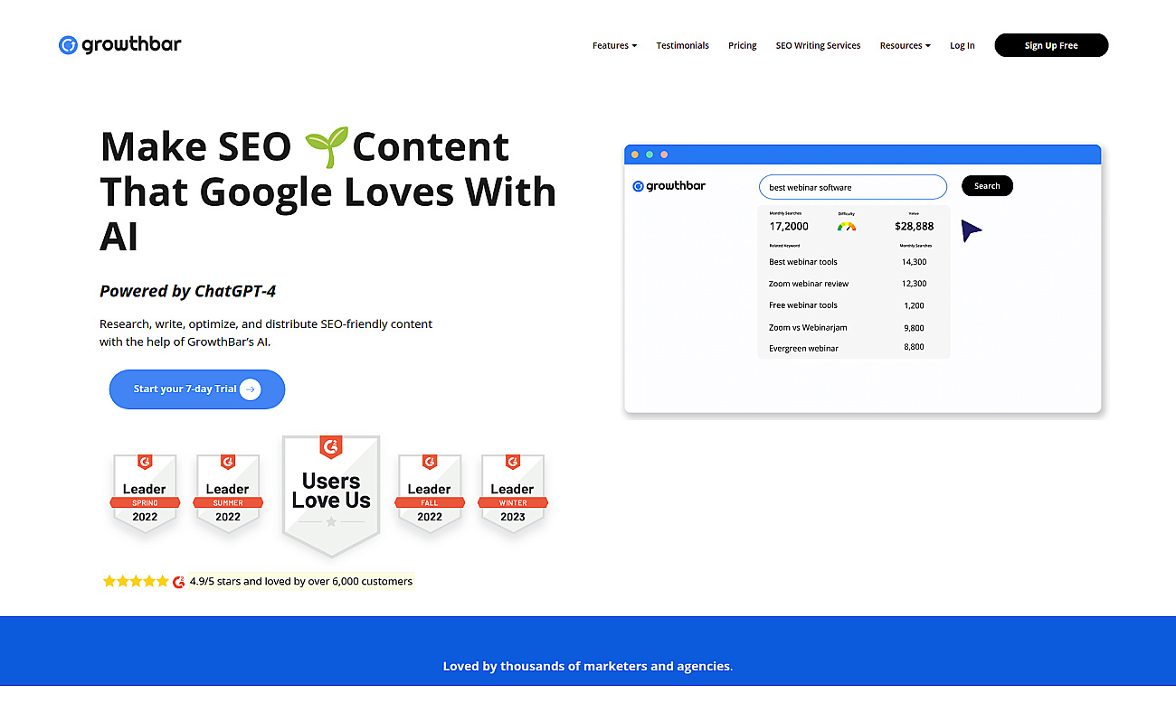 growthbar screenshot