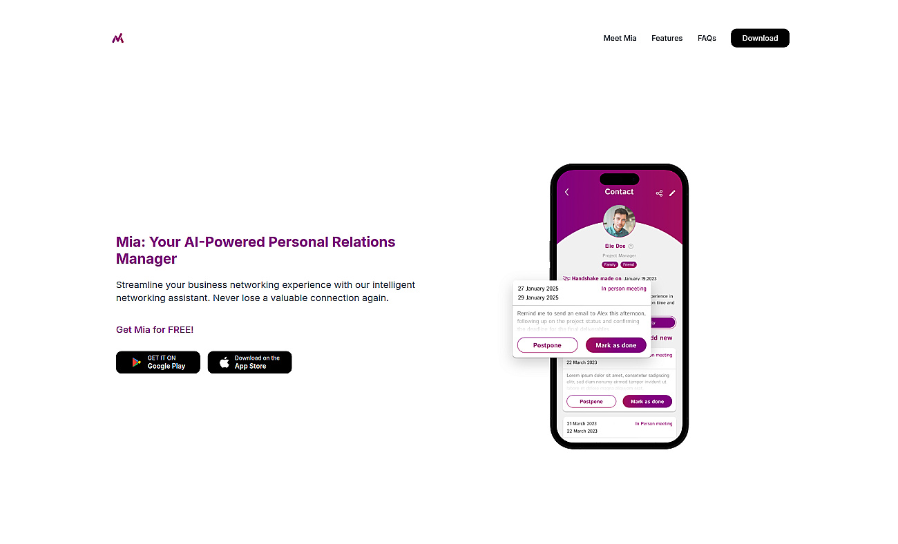 Mia prm screenshot