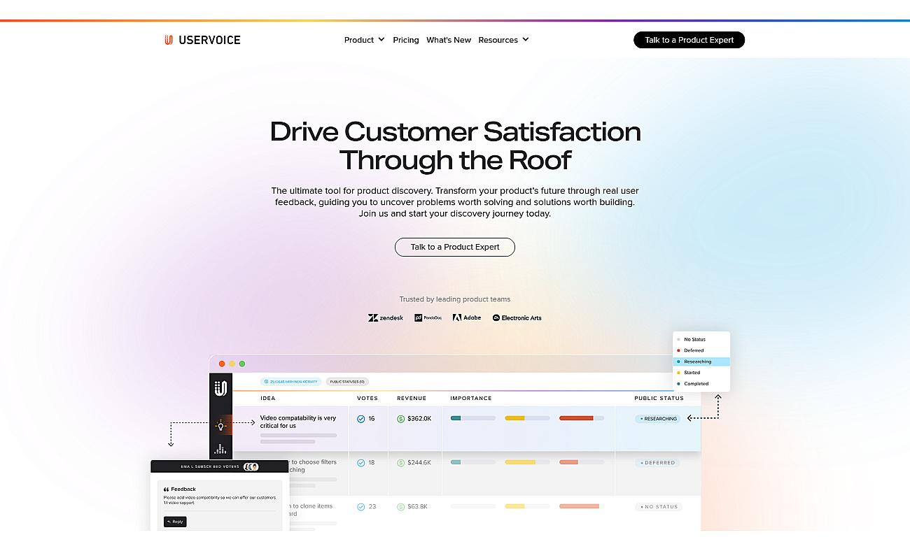 Uservoice screenshot
