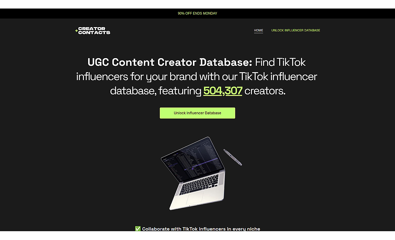 Tiktok Influencer Database screenshot