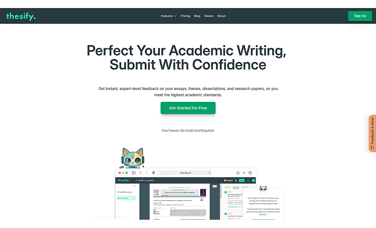 Thesify screenshot