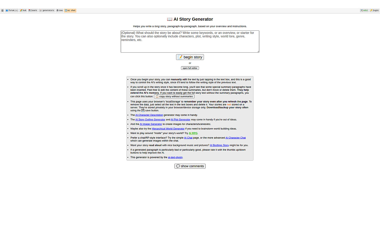 Prechance story generator screenshot
