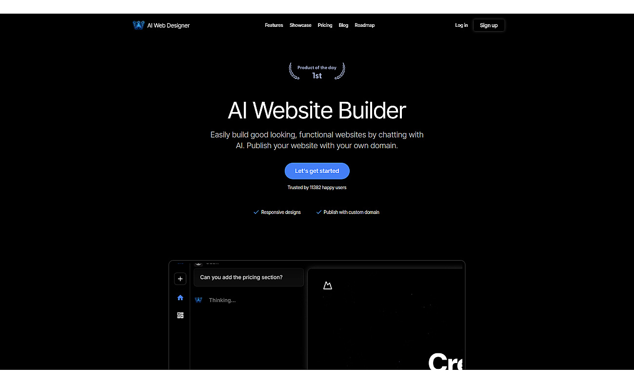 Aiwebdesigner.io screenshot