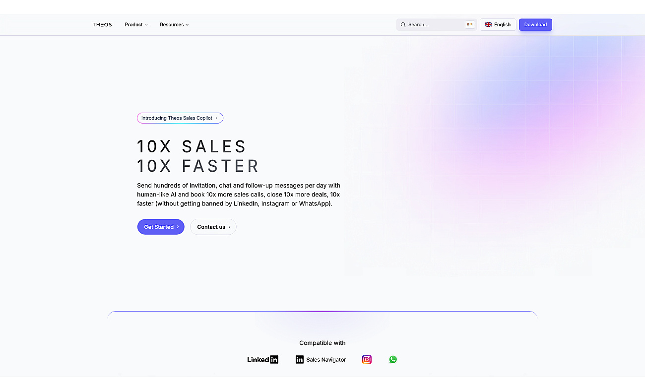 Theos sales copilot screenshot