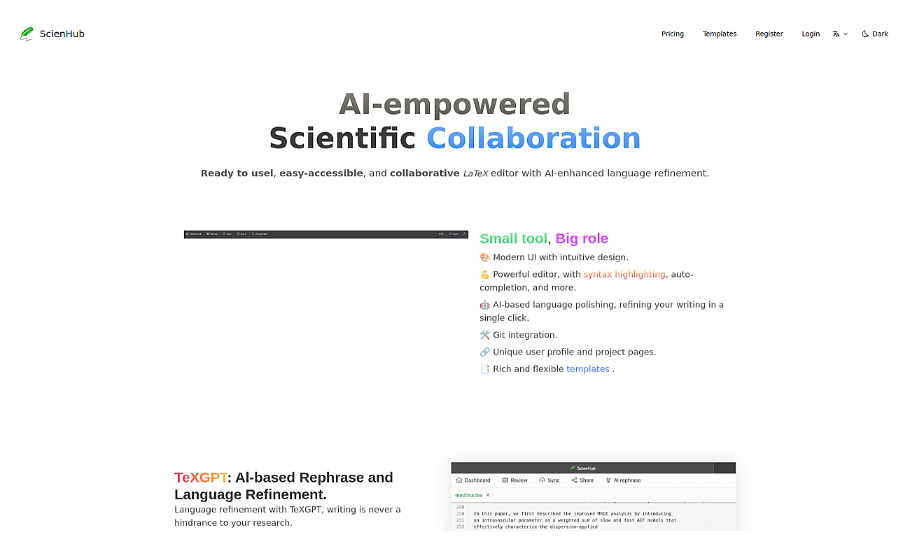 Scienhub screenshot