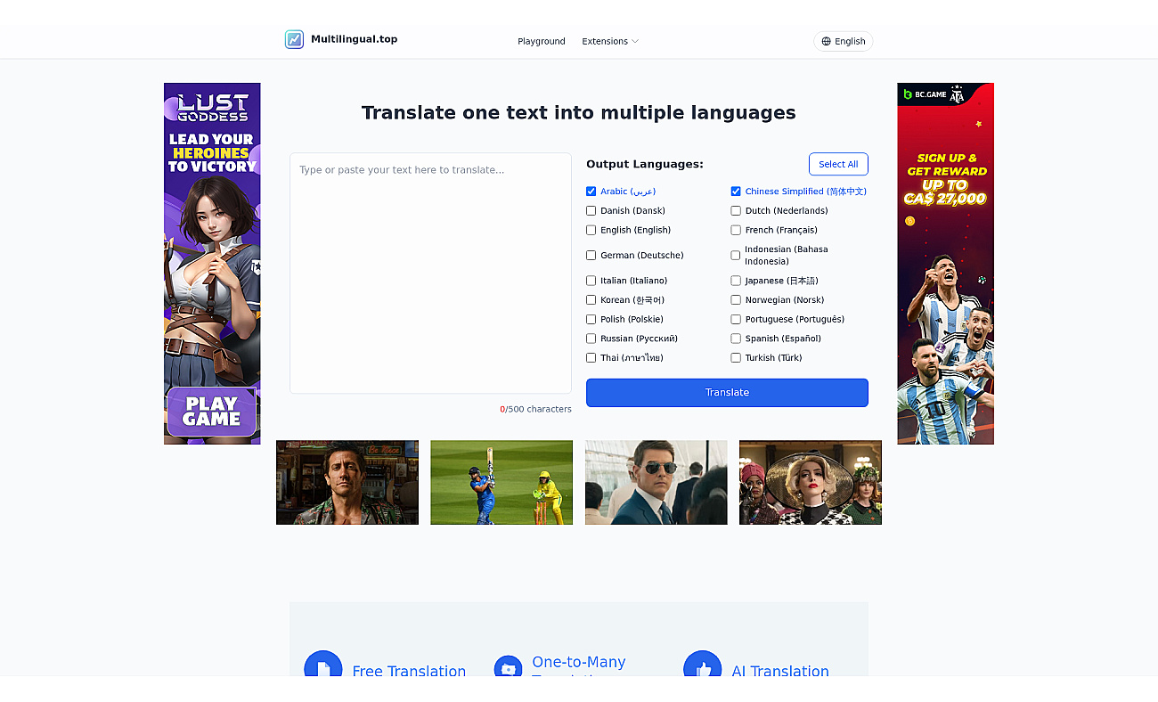 Multilingual.top screenshot