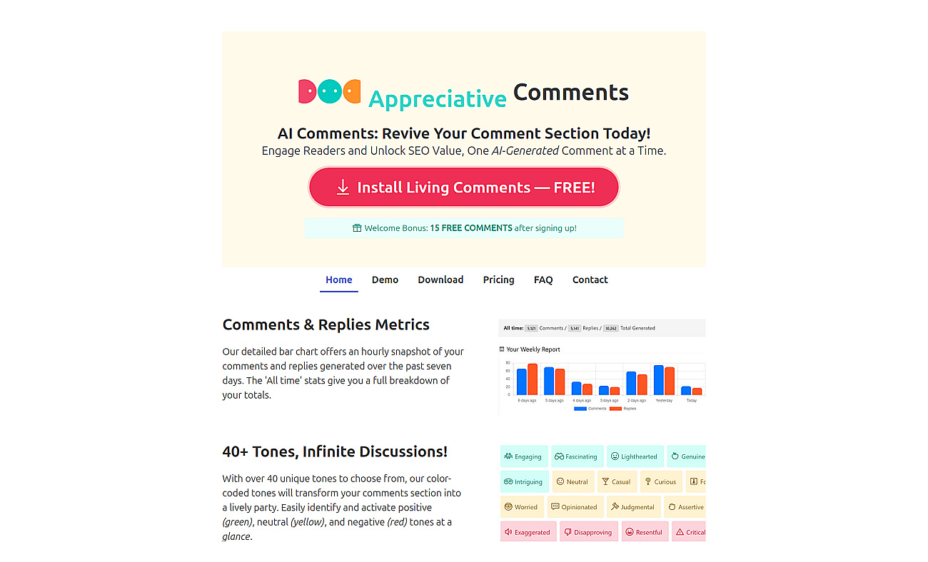 Living Comments screenshot