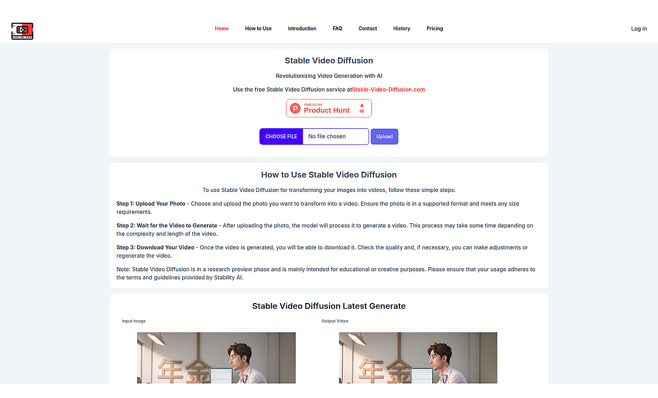 Stable-Video-Diffusion.com screenshot